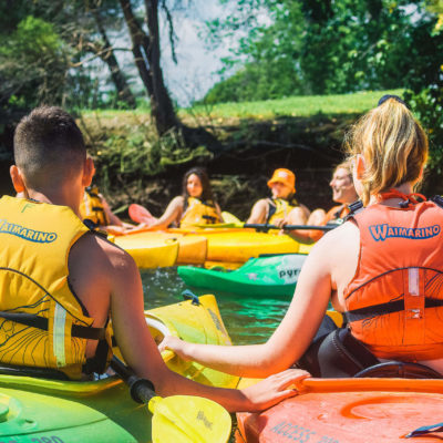 Waimarino Adventure Park | Group of Children in Kayaks in a Circle