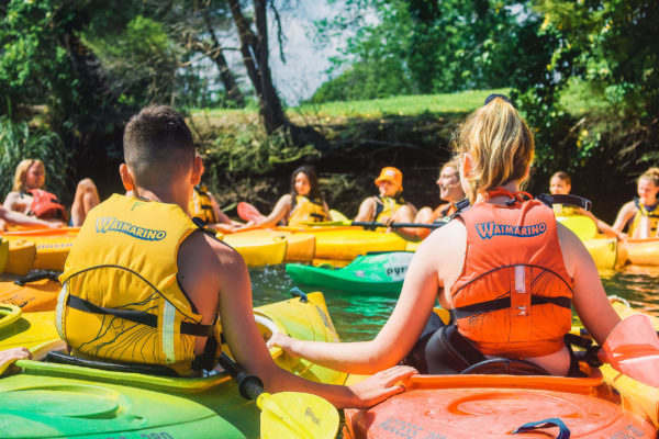 Waimarino Adventure Park | Group of Children in Kayaks in a Circle